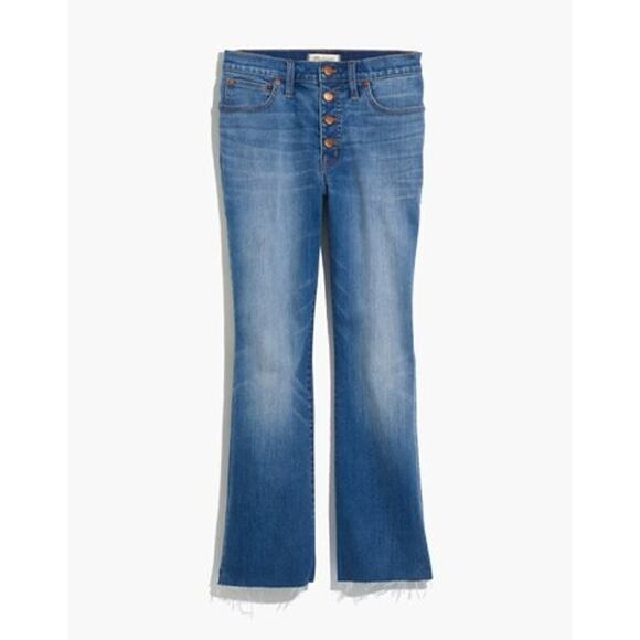 Madewell Women's Cali Demi-Boot Cropped Jeans High Rise Raw Hem - Size 25 - Picture 1 of 7